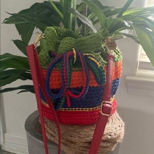 Multicolor Crochet Bucket Bag